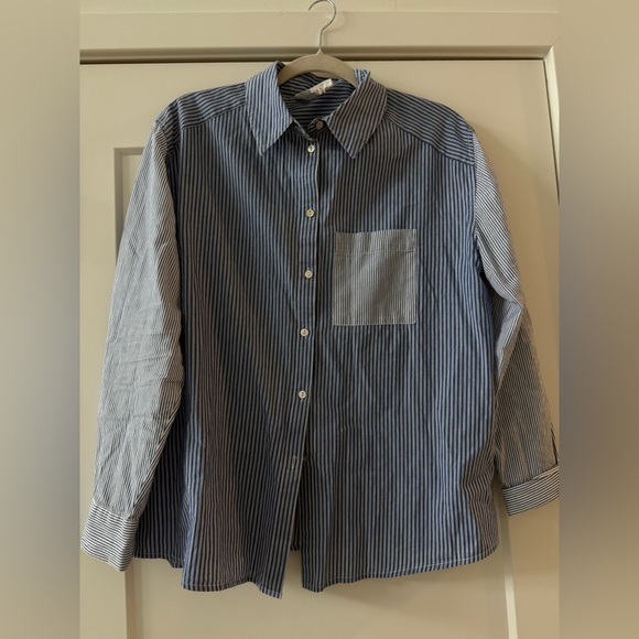 Ba&sh Striped Button-Down Long Sleeve Shirt Size M - Picture 9 of 11